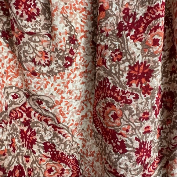 Madewell Silk Cold Shoulder Women's Dress in Watercolor Paisley Print Size Med - Picture 8 of 10